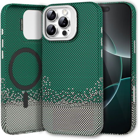 Funda para iPhone 16 Pro, con soporte integrado, compatible con MagSafe, color verde arena. (1/5)