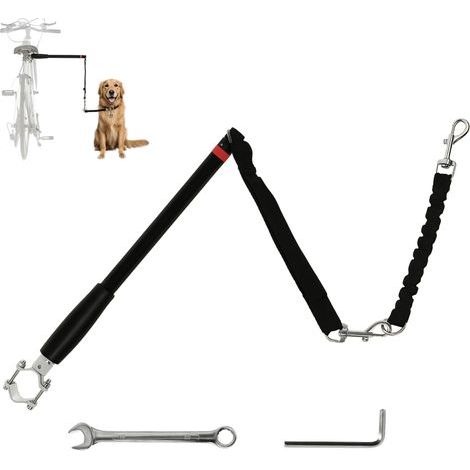 Guinzaglio per cani da bicicletta, corda elastica, tubo in acciaio, 124 cm, nero (1/5)