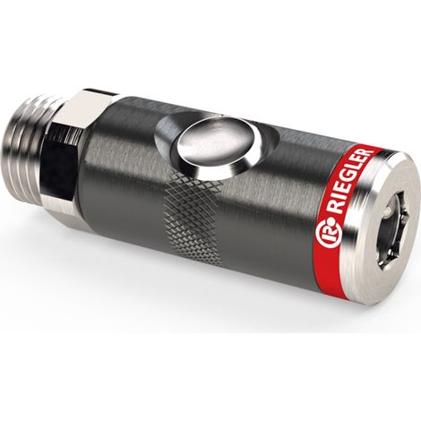 RIEGLER Druckknopf-Sicherheitskupplung NW 7,4 G1/2AG