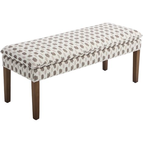 Wahson Banquette Rembourrée avec Pied en Bois, Banc d'Entrée Moderne en Lin, Banquette de Lit Designe Banc de Cuisine pour 2 Personnes, Kaki
