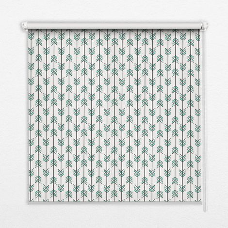 Tenda a Rullo Interna per Finestra - Tenda Filtrante Luce - Tenda Privacy - Tenda Decorativa Rettangolare - Rullo per Interni - (140 cm x 140 cm) - Piccoli abeti colorati