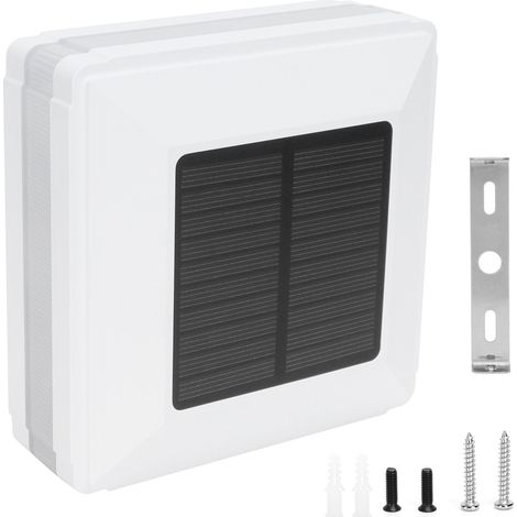Luminaire solaire pour poteau, étanche, capteur crépusculaire, chapeau de clôture extérieur, déco jardin et cour, blanc (blanc chaud, vert) (1/5)