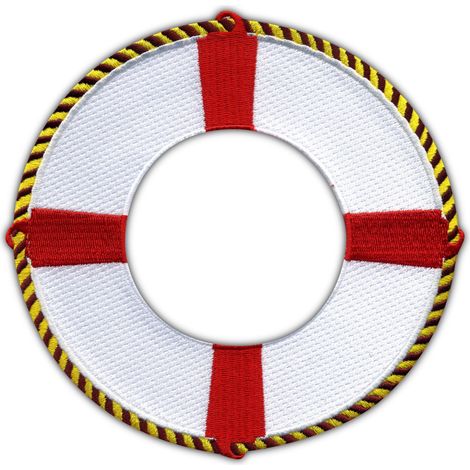 Patchion Rettungsring-Rad 15 cm - Magnetrückseite - Gestickter Aufnäher/Abzeichen/Emblem