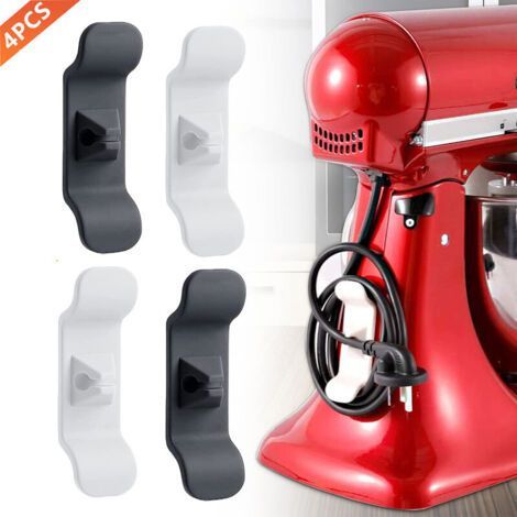 Organiseurs de cordon pour appareils électroménagers Enrouleur de cordon pour cables Supports de cordon adhésifs Kitchen Aid Cord Keepers pour petits appareils Cafetière Autocuiseur, Lot de 4 (1/4)