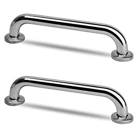 Barra de apoyo para ducha de acero inoxidable de 30 cm (12 pulgadas), barra de apoyo para baño, asa de ducha, barras de apoyo para bañera, paquete de 2 (1/5)