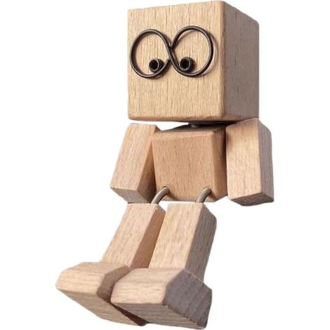 Poupées en bois à secouer, jouets de bureau originaux faits à la main (1/5)