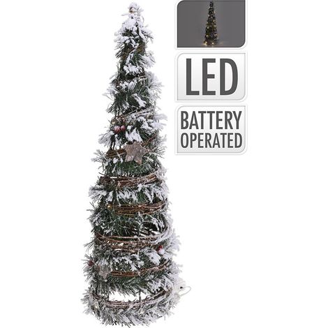 Rattan-Weihnachtsbaum mit 30 LEDs 60cm