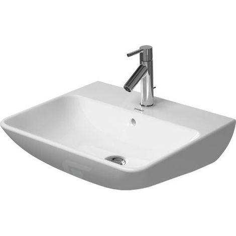 Le lavabo ME de Starck 600 mm blanc mat soie, avec vidage, siphon, 1 HL, WG (1/5)
