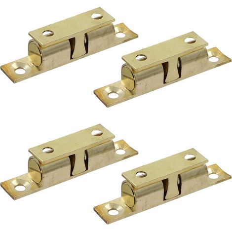 Door Catch Double Ball Catch Furniture Catch Cupboard Catch - Adjustable 60mm Doorstop for Kitchen Cupboard Doors Closets Home Furniture Door Latch Retaining Catch (Brass) (1/5)