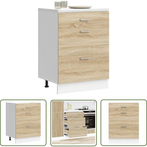 vidaXL Küchenunterschrank Sonoma-Eiche Holzwerkstoff (1/5)