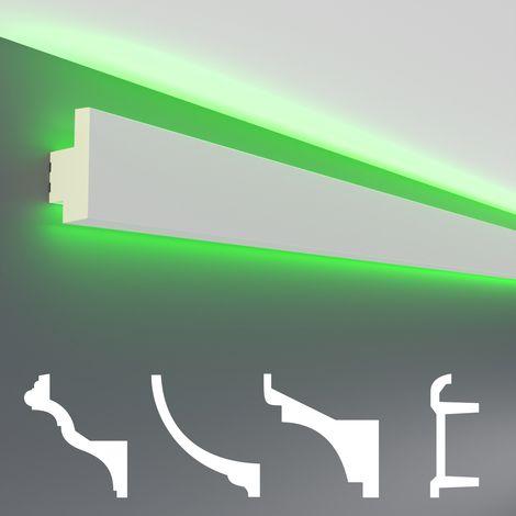 Pacchetti economici da LED-1 a LED-20 Profilo PU - illuminazione indiretta, opaco: LED-18 / 65x35 mm, 2 metri