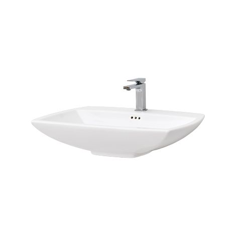 Lavabo Jazz sospeso/su colonna cm. 70x49 in ceramica bianco (1/2)