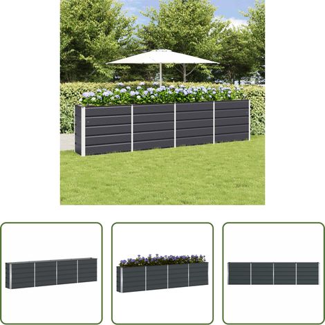Terrassenkübel - Pflanzkübel Anthrazit 160 x 40 x 75 cm Stahl (1/5)