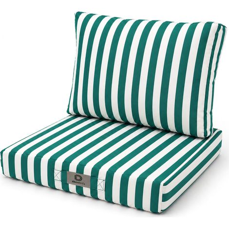 Coussins Jardin 60x70 Rayure Vert - Premium 270g