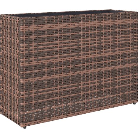 Letto per Orto Rialzato da Esterno 81x28x58 cm Fioriera Alta Capacità 45L con Fori di Drenaggio in Rattan Marrone (1/5)