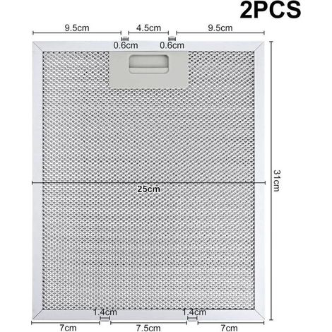 2 pièces 260mm x 230mm Filtre Hotte Aspirante pour Hotte Aspirante AEG Blancs Grande Capacité de Stockage d'huile Résistance aux Hautes Températures Pièce de Rechange 5 Couches (1/5)