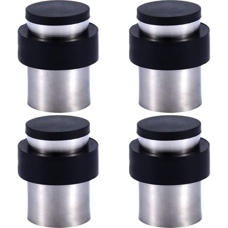 4.5cm Stainless Steel Door Stop with Rubber Door Stop for Floor or Wall (Set of 4) (1/4)