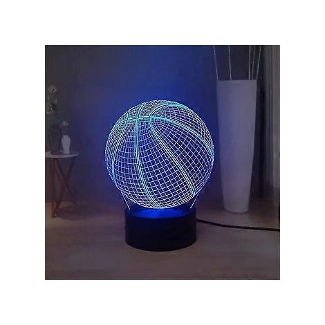 Lampe à illusion 3D Veilleuse Basketball Lampe de bureau à illusion créative 3D