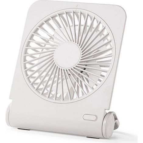 Tragbarer Mini-Ventilator, USB-Ventilator, wiederaufladbarer 4-Gang-Tischventilator, 220° leiser Ventilator für Büro, Schlafzimmer, Reisen, Camping, Weiß (1/4)