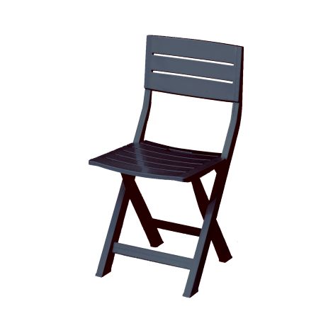 Chaise pliante Gilda 4 pcs en re'sine antichoc anthracite 40x44x80 cm pour jardin exte'rieur