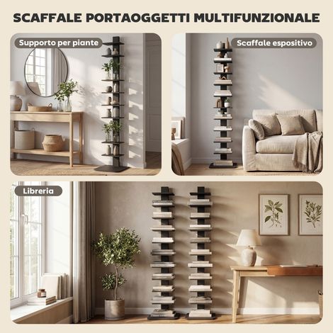 Étagère haute industrielle noire 11 étagères, rangement vertical gain de place, 34.5 x 41.5 x 163.5 cm (1/5)