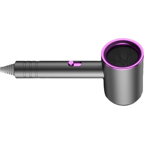 Sèche-cheveux silencieux, buse rotative à 360 degrés, séchage rapide, ABS PP, Portable, pour Salon de maison, Gris avec lumière bleue (1/5)
