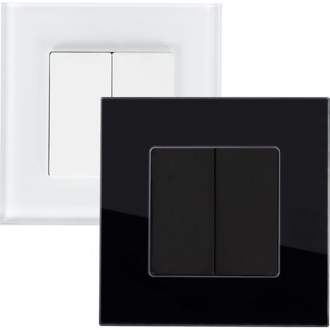 Módulo Tapa Ciega Doble con Marco Cristal Modern Negro