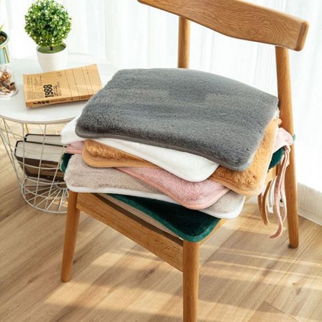 Housse de Chaise - Imitation Fourrure de Lapin - 40 x 40 cm - Bande Élastique - Lavable en Machine - 1 Pièce (1/4)