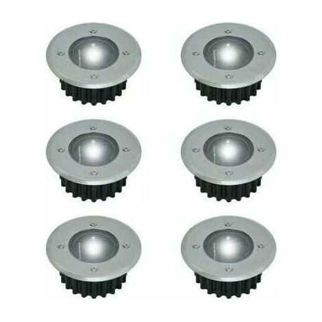 eingelassene Solar-LED-Bodenstrahler – Durchmesser 85 mm – Für den Außenbereich geeignet, trittfest – Oberfläche aus Edelstahl – Lampe (1/5)