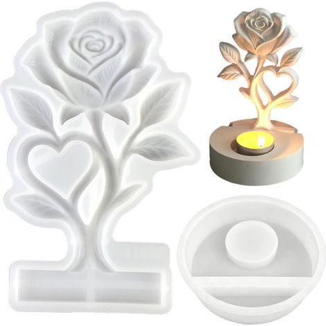 Moules en silicone pour résine , moule à rose , antiadhésifs et réutilisables loisirs créatifs - bou (1/5)
