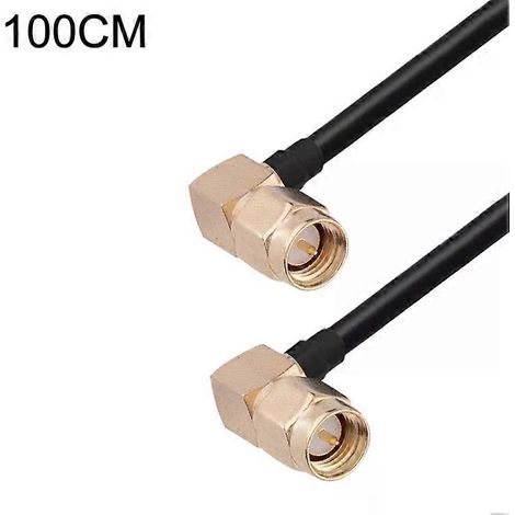 Câble adaptateur coudé mâle SMA vers coudé mâle SMA - 1 m RG174 coaxial (1/3)