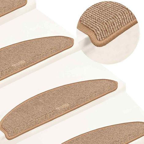 vidaXL Felpudos para escaleras 15 uds 65x21x4 cm Marrón claro Semicircular Grande (1/5)