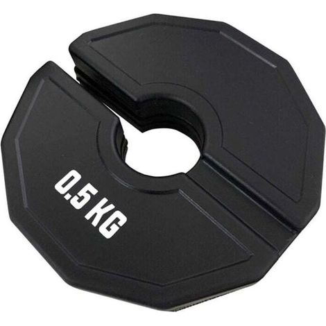 Plaques de poids fractionnées Gym Micro-Plates, haltères, plaques en caoutchouc, ajout de changement, noir, 0,5 kg (1/4)