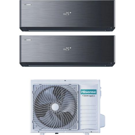 Condizionatore Hisense Dual Split Inverter ENERGY PRO X BLACK 12+12 Btu con 3AMW62U4RJC R-32 Wi-Fi Integrato (1/2)