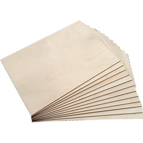 Pannelli in betulla mm 3 per pirografia / traforo / laser / 20 x 30 cm ( 5 pz.)