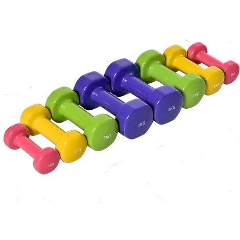 Set 4 Manubri Pesi Esagonali Totale 20KG in Acciaio e PU (1/5)