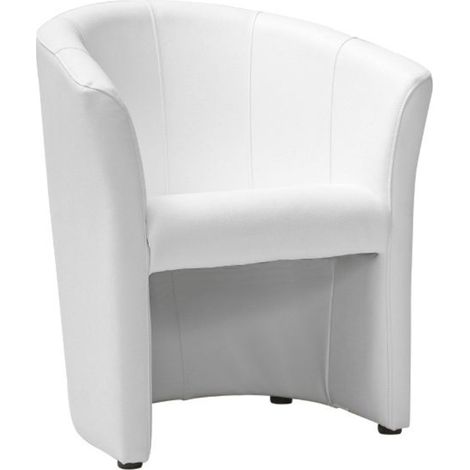 Fauteuil design cabriolet écocuir blanc Tisso (1/4)