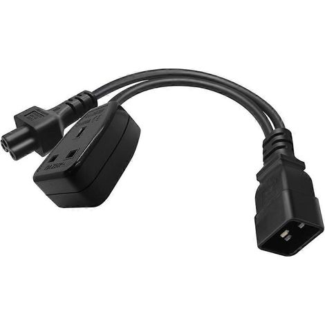 1ft IEC320 C20 auf IEC320 C5+ Buchse AC-Netzverlängerungskabel-Adapterkabel