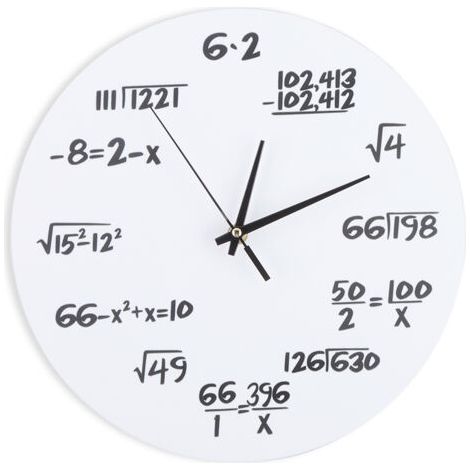 Horloge murale 3D décoration horloge formule mathématique pour chambre d'enfants pépinière décor à la maison
