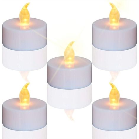 12 Pack LED Candles, Unscented Candles, Flameless Tea Lights, Transparent Flickering Light, Electric Light