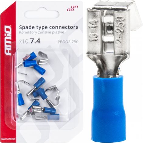 Conectores hembra planos de derivación 7,4 1,5-2,5 mm² 15 A 10 unidades. amio-03069 (1/4)