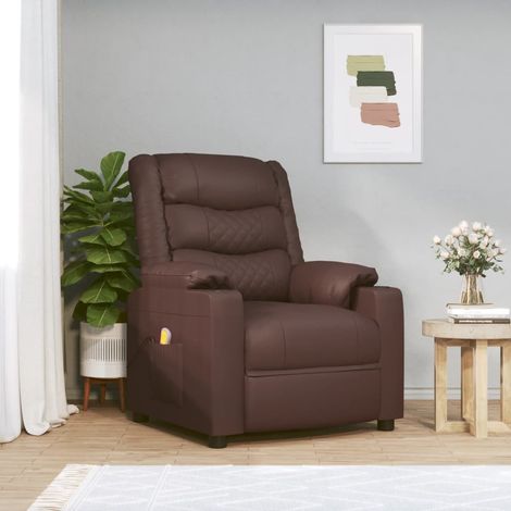 Massagesessel Braun Kunstleder