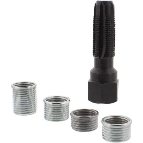 Kit de Réparation de Filetage de Bougie d'allumage m14x1.25, Réparation Filetage m14 avec 4 Accessoires Taraud,Réparation Filetage Bougies de Préchauffage (1/5)