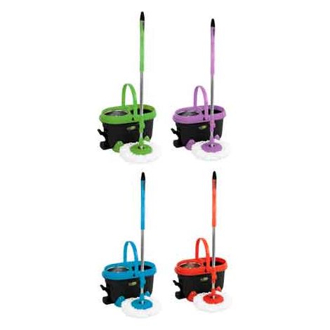 SET SECCHIO LAVAPAVIMENTI ROTANTE 'SPIN MOP 360' cm 49x29,5x28,5h - GIO' STYLE