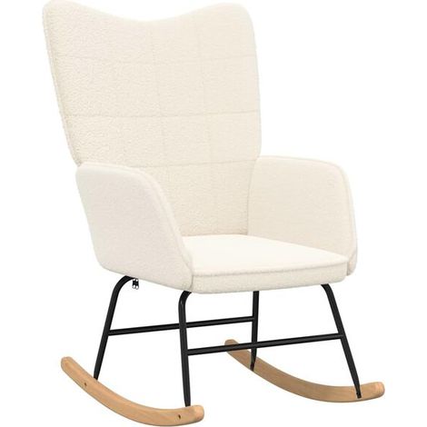 Fauteuil à bascule en laine d'agneau beige (1/5)