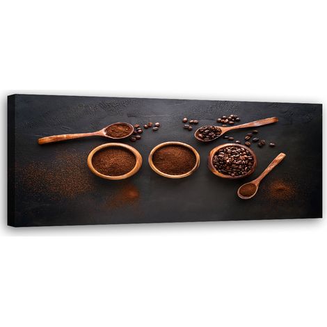 Tableau déco Grains de café moulu pour la cuisine 90x30 (1/5)