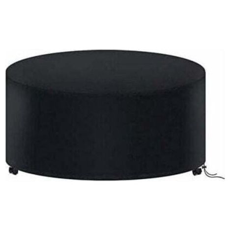 Round garden table cover, waterproof garden furniture cover, 210D tarpaulin, 128 x 71 cm (black) (1/4)