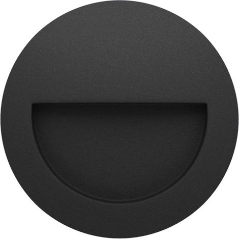 Beneito & Faure - Mis R Wall 3W LED Spot encastrable pour marches - Applique murale ronde IP65 Interrupteur 2700K/3200K/4000K - Noir