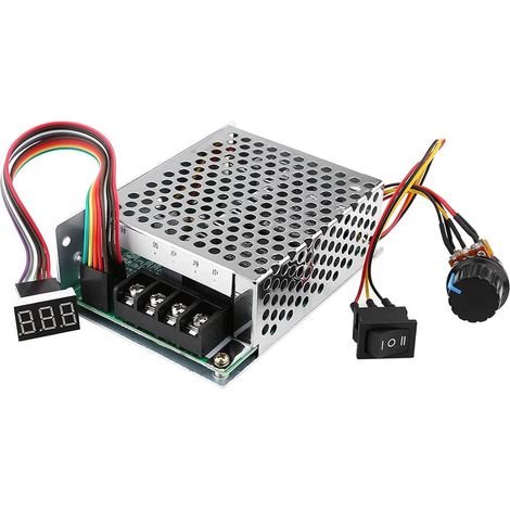 Regulador de velocidad de motor de CC, PWM 10-55 V, 12 V, 24 V, 36 V, 48 V, 60 A, controlador de velocidad de motor de CC con función de interruptor y pantalla LED (1/5)