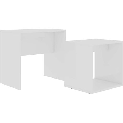 Maison Exclusive - Ensemble de table basse Blanc 48x30x45 cm Bois d'ingénierie (1/5)